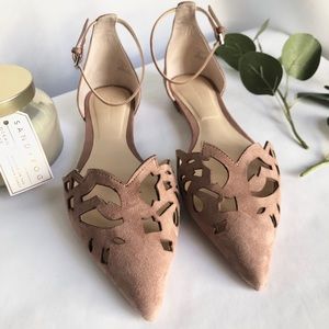 Zara BLUSH/PINK SZ 7 POINTY TOE FLAT